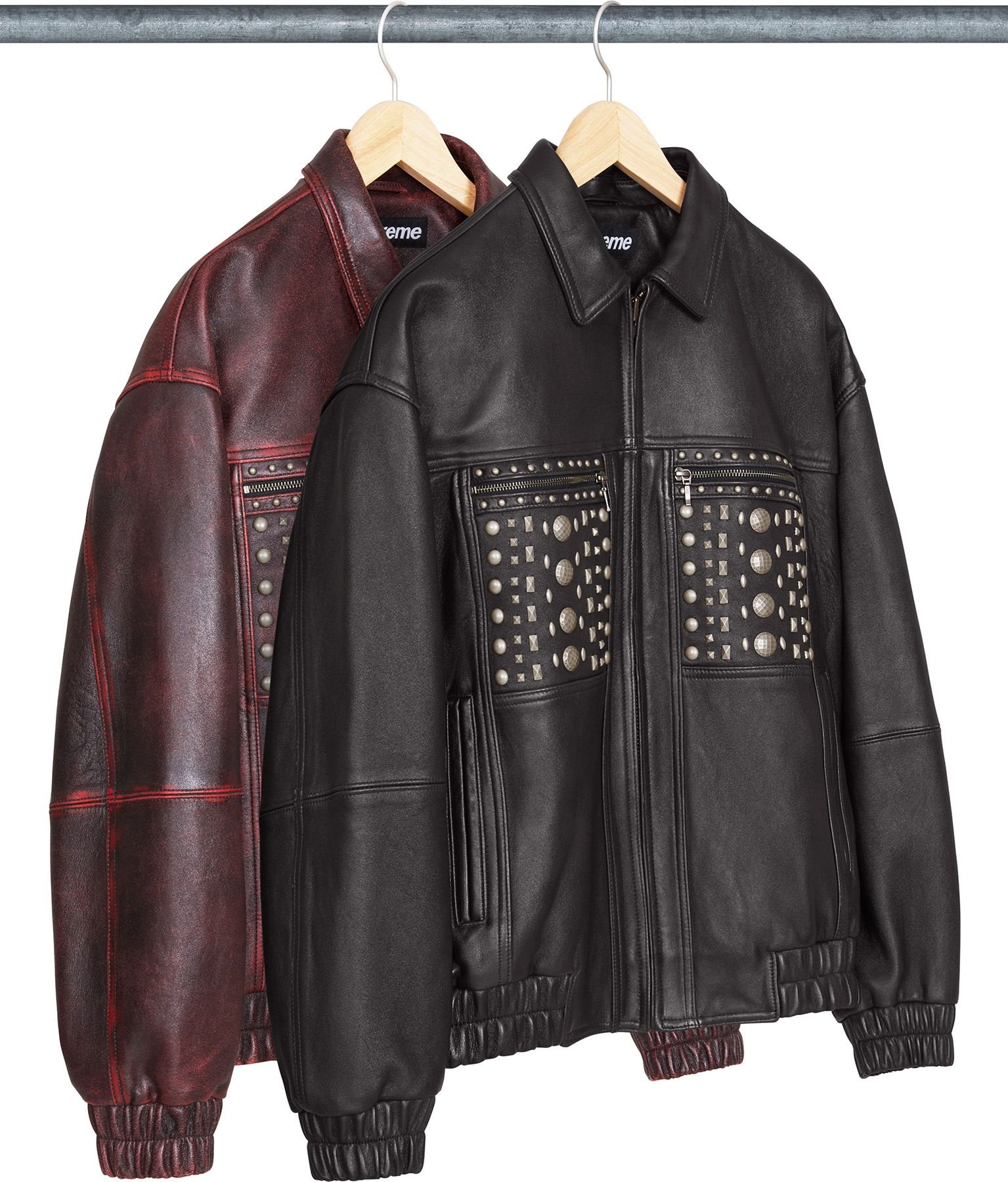 Multi Studded Leather Jacket view 6